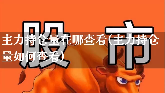 主力持仓量在哪查看(主力持仓量如何查看)_https://www.xzdzchf.com_科创板_第1张