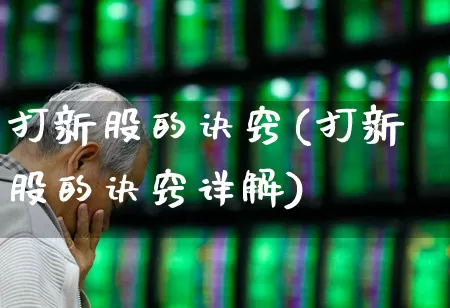 打新股的诀窍(打新股的诀窍详解)_https://www.xzdzchf.com_科创板_第1张