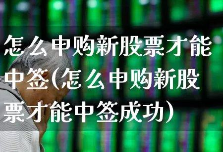 怎么申购新股票才能中签(怎么申购新股票才能中签成功)_https://www.xzdzchf.com_深交所_第1张