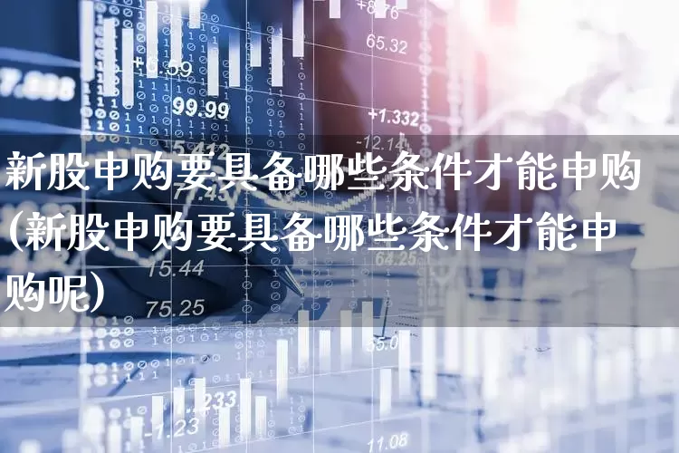 新股申购要具备哪些条件才能申购(新股申购要具备哪些条件才能申购呢)_https://www.xzdzchf.com_北交所_第1张