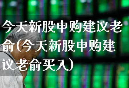今天新股申购建议老俞(今天新股申购建议老俞买入)_https://www.xzdzchf.com_北交所_第1张