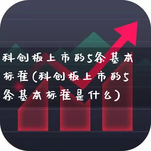 科创板上市的5条基本标准(科创板上市的5条基本标准是什么)_https://www.xzdzchf.com_创业板_第1张