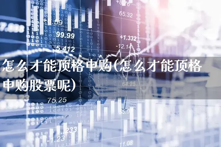怎么才能顶格申购(怎么才能顶格申购股票呢)_https://www.xzdzchf.com_深交所_第1张