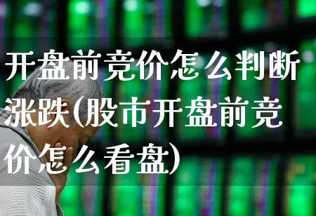 开盘前竞价怎么判断涨跌(股市开盘前竞价怎么看盘)_https://www.xzdzchf.com_科创板_第1张