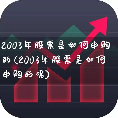 2003年股票是如何申购的(2003年股票是如何申购的呢)_https://www.xzdzchf.com_上交所_第1张