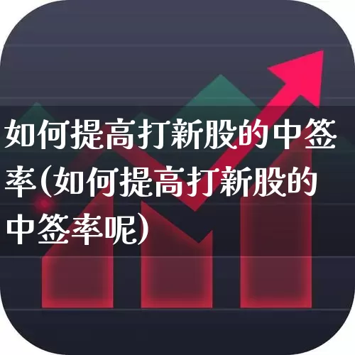 如何提高打新股的中签率(如何提高打新股的中签率呢)_https://www.xzdzchf.com_上交所_第1张