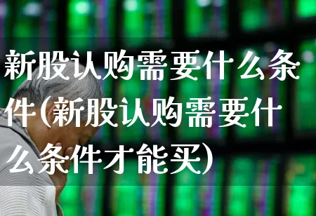 新股认购需要什么条件(新股认购需要什么条件才能买)_https://www.xzdzchf.com_上交所_第1张
