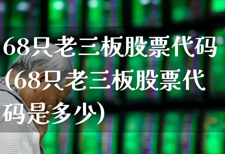 68只老三板股票代码(68只老三板股票代码是多少)_https://www.xzdzchf.com_创业板_第1张